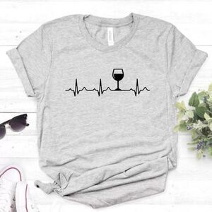 Wine Heartbeat ❤ Graphic Super Soft Tee Shirt